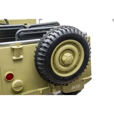 Elektrické autíčko USA ARMY 4×4 – žluté, 3‑místné