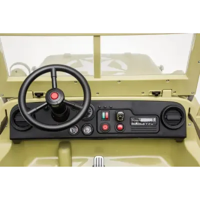 Elektrické autíčko USA ARMY 4×4 – žluté, 3‑místné