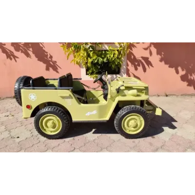 Elektrické autíčko USA ARMY 4×4 – žluté, 3‑místné