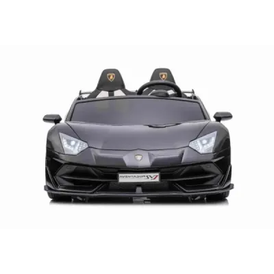 Elektrické autíčko Lamborghini Aventador 24V Dvoumístné, černé lakované, 2,4 GHz DO, Měkké PU Sedadla, LCD Displej, odpružení, v