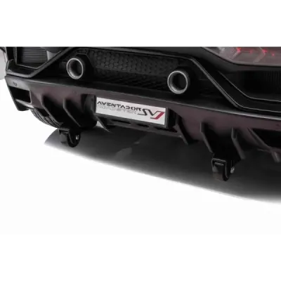 Elektrické autíčko Lamborghini Aventador 24V Dvoumístné, černé lakované, 2,4 GHz DO, Měkké PU Sedadla, LCD Displej, odpružení, v