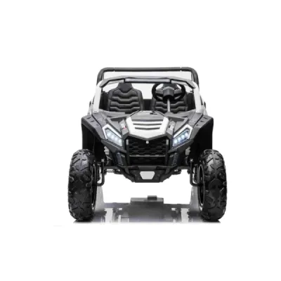 Elektrické autíčko UTV XXL 24V, bílé, dvoumístné, výkonný motor s diferenciálem, Nafukovací gumové kola, odpružené zadní nápravy