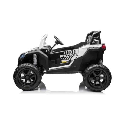 Elektrické autíčko UTV XXL 24V, bílé, dvoumístné, výkonný motor s diferenciálem, Nafukovací gumové kola, odpružené zadní nápravy