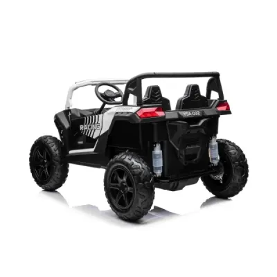 Elektrické autíčko UTV XXL 24V, bílé, dvoumístné, výkonný motor s diferenciálem, Nafukovací gumové kola, odpružené zadní nápravy