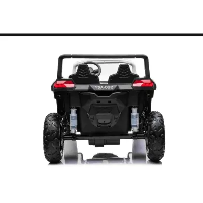 Elektrické autíčko UTV XXL 24V, bílé, dvoumístné, výkonný motor s diferenciálem, Nafukovací gumové kola, odpružené zadní nápravy