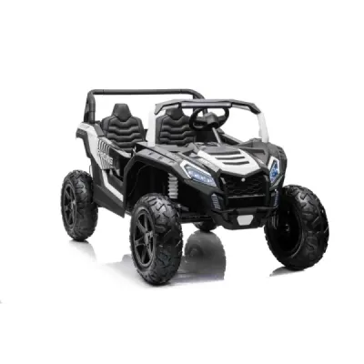 Elektrické autíčko UTV XXL 24V, bílé, dvoumístné, výkonný motor s diferenciálem, Nafukovací gumové kola, odpružené zadní nápravy