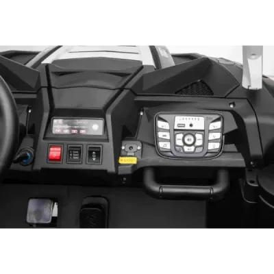 Elektrické autíčko UTV XXL 24V, bílé, dvoumístné, výkonný motor s diferenciálem, Nafukovací gumové kola, odpružené zadní nápravy