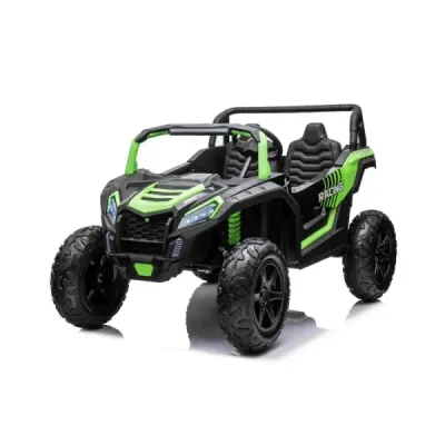 Elektrické autíčko UTV XXL 24V, zelené, dvoumístné, výkonný motor s diferenciálem, Nafukovací gumové kola, odpružené zadní nápra