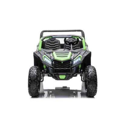 Elektrické autíčko UTV XXL 24V, zelené, dvoumístné, výkonný motor s diferenciálem, Nafukovací gumové kola, odpružené zadní nápra