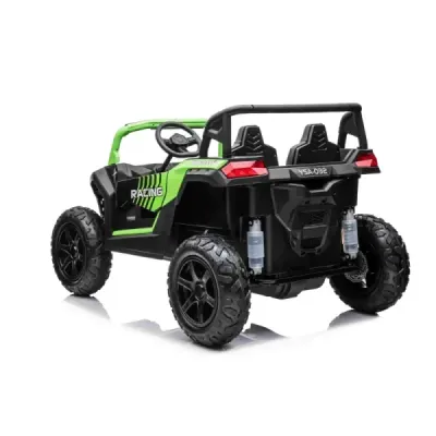Elektrické autíčko UTV XXL 24V, zelené, dvoumístné, výkonný motor s diferenciálem, Nafukovací gumové kola, odpružené zadní nápra
