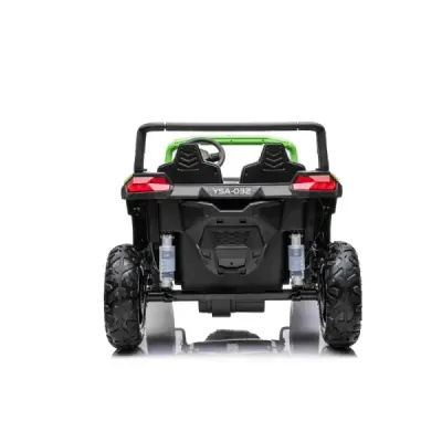 Elektrické autíčko UTV XXL 24V, zelené, dvoumístné, výkonný motor s diferenciálem, Nafukovací gumové kola, odpružené zadní nápra