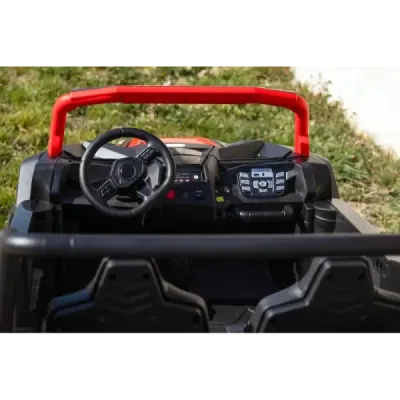 Elektrické autíčko UTV XXL 24V, zelené, dvoumístné, výkonný motor s diferenciálem, Nafukovací gumové kola, odpružené zadní nápra