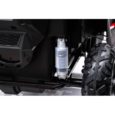 Elektrické autíčko UTV XXL 24V, červené, dvoumístné, Výkonný motor s diferenciálem, Nafukovací gumové kola, odpružené zadní nápr