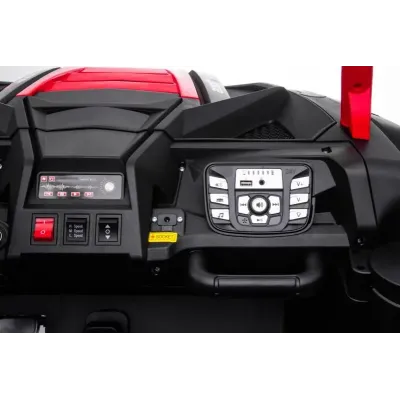 Elektrické autíčko UTV XXL 24V, červené, dvoumístné, Výkonný motor s diferenciálem, Nafukovací gumové kola, odpružené zadní nápr