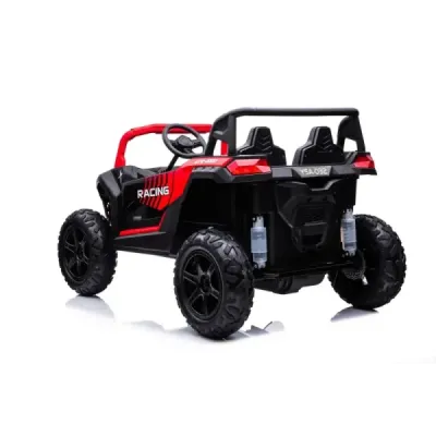 Elektrické autíčko UTV XXL 24V, červené, dvoumístné, Výkonný motor s diferenciálem, Nafukovací gumové kola, odpružené zadní nápr