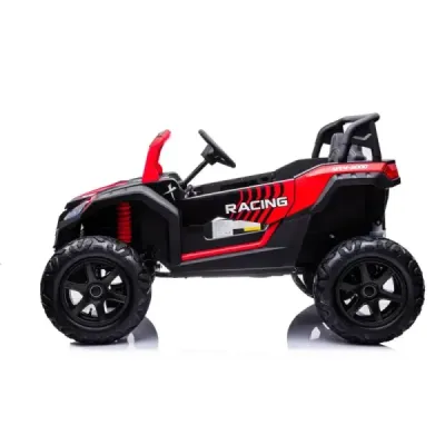 Elektrické autíčko UTV XXL 24V, červené, dvoumístné, Výkonný motor s diferenciálem, Nafukovací gumové kola, odpružené zadní nápr