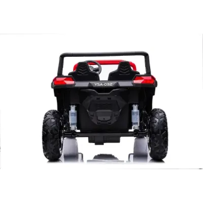 Elektrické autíčko UTV XXL 24V, červené, dvoumístné, Výkonný motor s diferenciálem, Nafukovací gumové kola, odpružené zadní nápr