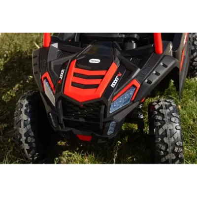 Elektrické autíčko UTV XXL 24V, červené, dvoumístné, Výkonný motor s diferenciálem, Nafukovací gumové kola, odpružené zadní nápr