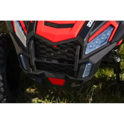 Elektrické autíčko UTV XXL 24V, červené, dvoumístné, Výkonný motor s diferenciálem, Nafukovací gumové kola, odpružené zadní nápr