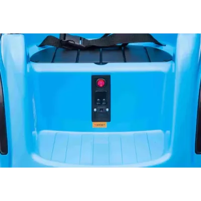 Dětské elektrické vozidlo RIRIDRIVE 12V modré, vhodné pro vnitřní i venkovní použití, 2,4 Ghz Dálkové ovládání, LED osvětlení, O
