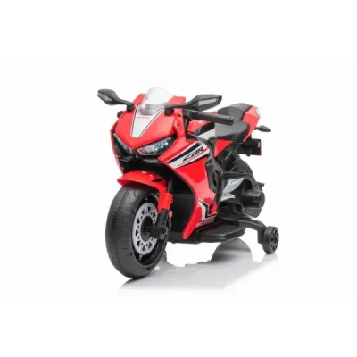 Elektrická Motorka HONDA CBR 1000RR, Licencovaná, 12V baterie, Plastová kola, 30W motor, LED světla, pevný rám, červená