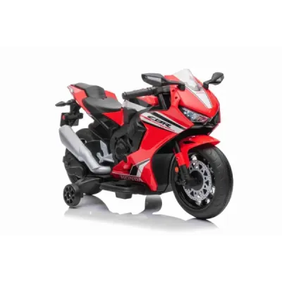 Elektrická Motorka HONDA CBR 1000RR, Licencovaná, 12V baterie, Plastová kola, 30W motor, LED světla, pevný rám, červená