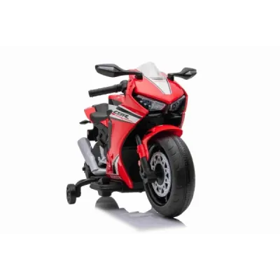Elektrická Motorka HONDA CBR 1000RR, Licencovaná, 12V baterie, Plastová kola, 30W motor, LED světla, pevný rám, červená