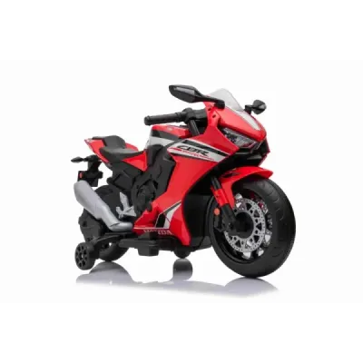 Elektrická Motorka HONDA CBR 1000RR, Licencovaná, 12V baterie, Plastová kola, 30W motor, LED světla, pevný rám, červená