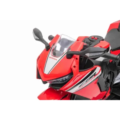 Elektrická Motorka HONDA CBR 1000RR, Licencovaná, 12V baterie, Plastová kola, 30W motor, LED světla, pevný rám, červená