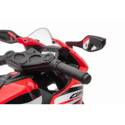 Elektrická Motorka HONDA CBR 1000RR, Licencovaná, 12V baterie, Plastová kola, 30W motor, LED světla, pevný rám, červená