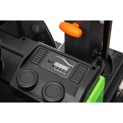 Elektrický Bagr Volvo Excavator 12V s podkopovou lžící, Jednomístné, zelený, měkké koženkové sedátko, MP3 Přehrávač s USB/SD/AUX