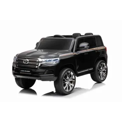 Elektrické autíčko Toyota Landcruiser 12V, černé, Koženkové sedátko, 2,4 GHz dálkové ovládání, USB/AUX Vstup, Odpružení, 12V bat