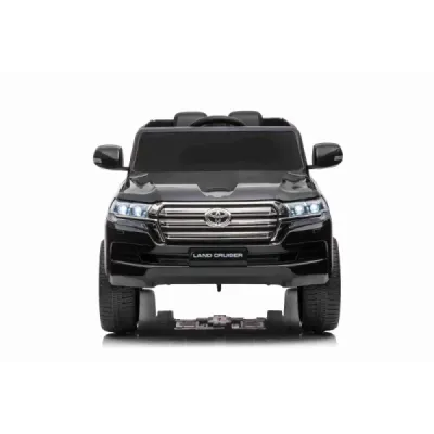 Elektrické autíčko Toyota Landcruiser 12V, černé, Koženkové sedátko, 2,4 GHz dálkové ovládání, USB/AUX Vstup, Odpružení, 12V bat