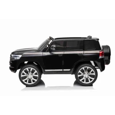 Elektrické autíčko Toyota Landcruiser 12V, černé, Koženkové sedátko, 2,4 GHz dálkové ovládání, USB/AUX Vstup, Odpružení, 12V bat