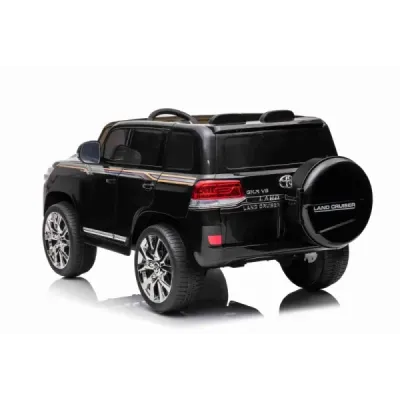 Elektrické autíčko Toyota Landcruiser 12V, černé, Koženkové sedátko, 2,4 GHz dálkové ovládání, USB/AUX Vstup, Odpružení, 12V bat