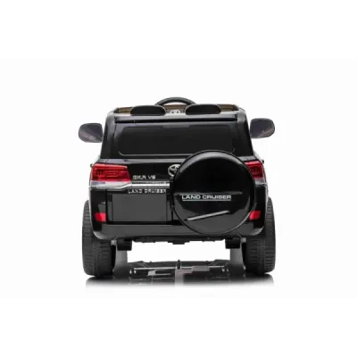 Elektrické autíčko Toyota Landcruiser 12V, černé, Koženkové sedátko, 2,4 GHz dálkové ovládání, USB/AUX Vstup, Odpružení, 12V bat