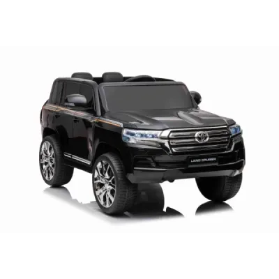 Elektrické autíčko Toyota Landcruiser 12V, černé, Koženkové sedátko, 2,4 GHz dálkové ovládání, USB/AUX Vstup, Odpružení, 12V bat
