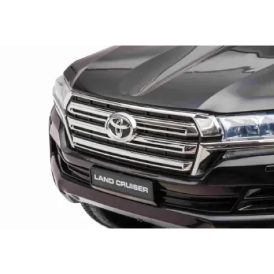 Elektrické autíčko Toyota Landcruiser 12V, černé, Koženkové sedátko, 2,4 GHz dálkové ovládání, USB/AUX Vstup, Odpružení, 12V bat
