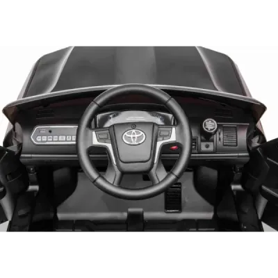 Elektrické autíčko Toyota Landcruiser 12V, černé, Koženkové sedátko, 2,4 GHz dálkové ovládání, USB/AUX Vstup, Odpružení, 12V bat