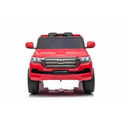 Elektrické autíčko Toyota Landcruiser 12V, červené, Koženkové sedátko, 2,4 GHz dálkové ovládání, USB/AUX Vstup, Odpružení, 12V b