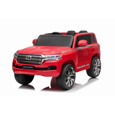 Elektrické autíčko Toyota Landcruiser 12V, červené, Koženkové sedátko, 2,4 GHz dálkové ovládání, USB/AUX Vstup, Odpružení, 12V b