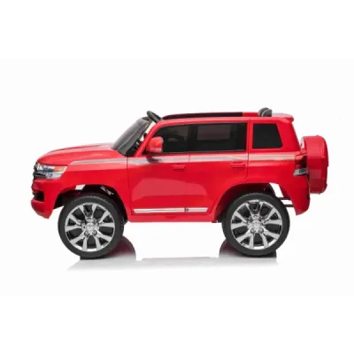 Elektrické autíčko Toyota Landcruiser 12V, červené, Koženkové sedátko, 2,4 GHz dálkové ovládání, USB/AUX Vstup, Odpružení, 12V b