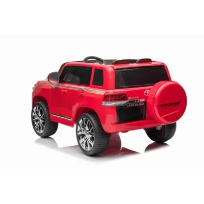Elektrické autíčko Toyota Landcruiser 12V, červené, Koženkové sedátko, 2,4 GHz dálkové ovládání, USB/AUX Vstup, Odpružení, 12V b