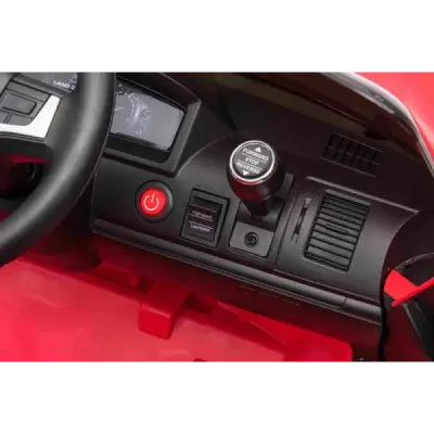 Elektrické autíčko Toyota Landcruiser 12V, červené, Koženkové sedátko, 2,4 GHz dálkové ovládání, USB/AUX Vstup, Odpružení, 12V b