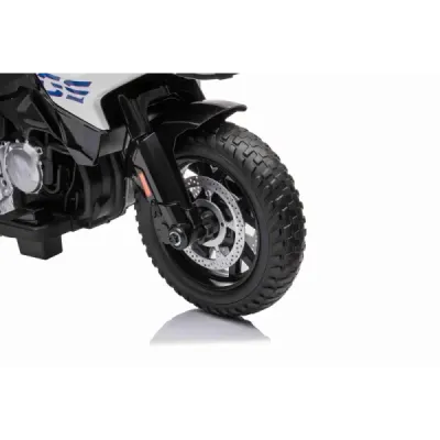 Elektrická Motorka BMW F850 GS, Licencované, 12V baterie, EVA měkká kola, 2 x 35W motor,LED Světla, Pomocná kolečka, bílá