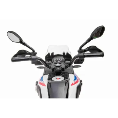 Elektrická Motorka BMW F850 GS, Licencované, 12V baterie, EVA měkká kola, 2 x 35W motor,LED Světla, Pomocná kolečka, bílá