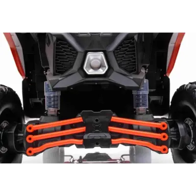 Elektrické autíčko Can-am Maverick, černý, dvoumístné, odpružená zadní náprava, 2,4 Ghz dálkové ovládání, přenosná baterie, 4 x 