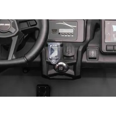 Elektrické autíčko Can-am Maverick, černý, dvoumístné, odpružená zadní náprava, 2,4 Ghz dálkové ovládání, přenosná baterie, 4 x 