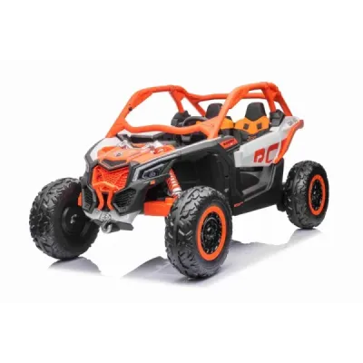 Elektrické autíčko Can-am Maverick, oranžový, dvoumístné, odpružená zadní náprava, 2,4 Ghz dálkové ovládání, přenosná baterie, 4