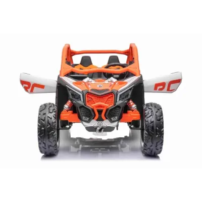 Elektrické autíčko Can-am Maverick, oranžový, dvoumístné, odpružená zadní náprava, 2,4 Ghz dálkové ovládání, přenosná baterie, 4